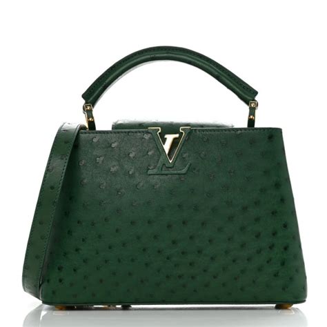 LOUIS VUITTON Ostrich Capucines BB Mint .